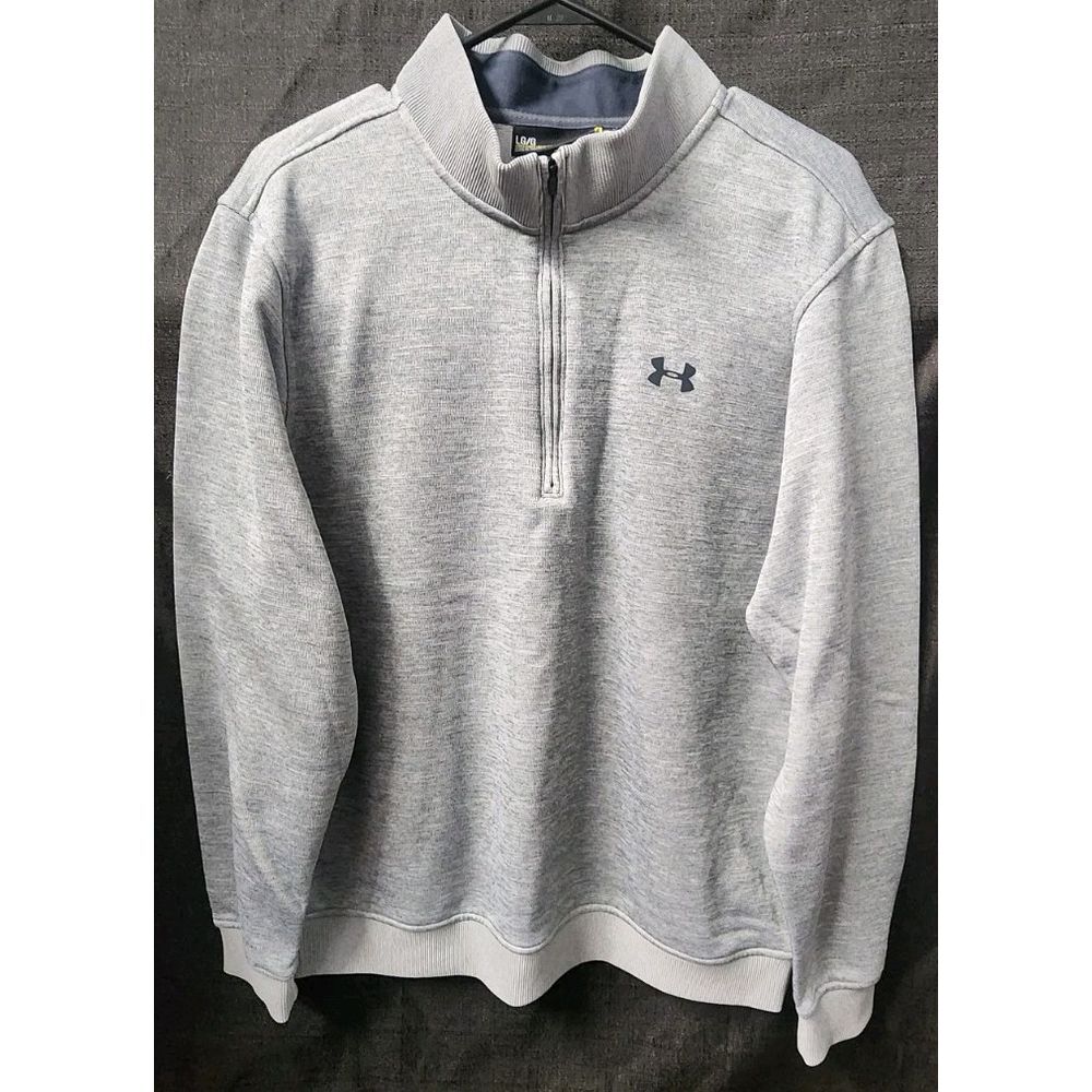 Under Armour 1/4 Zip Mens Size Large Heather Grey Golf Pullover Long Sleeve EUC